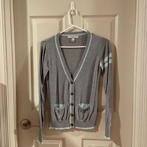 forever 21 | grey and blue varsity cardigan